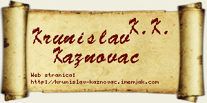 Krunislav Kaznovac vizit kartica